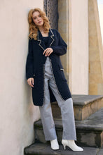 Load image into Gallery viewer, Pearl Trim Long Knit Blazer