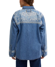 Load image into Gallery viewer, Lace Embroidered Denim Shirt