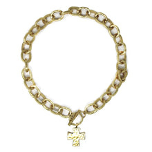 Load image into Gallery viewer, Hammered Cross Necklace
