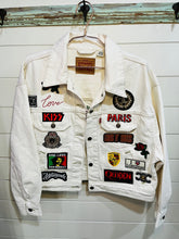 Load image into Gallery viewer, Ivory Denim Jacket with Patches
