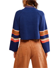 Load image into Gallery viewer, Striped Greta Half Zip Sweater
