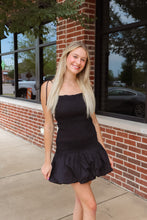 Load image into Gallery viewer, Bubble Hem Black Dress
