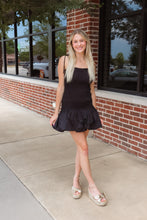 Load image into Gallery viewer, Bubble Hem Black Dress

