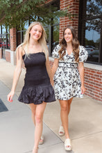 Load image into Gallery viewer, Ivory and Black Puff Sleeve Dress
