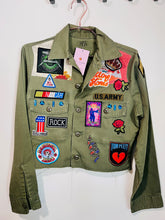 Load image into Gallery viewer, Solid Green Patch Jacket - Cropped
