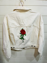 Load image into Gallery viewer, Ivory Denim Jacket with Patches
