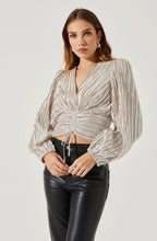 Load image into Gallery viewer, Silver Pleated Top
