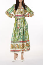 Load image into Gallery viewer, Green Paisley Print Wrap Midi
