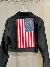 Load image into Gallery viewer, Black Cropped Patch Jacket
