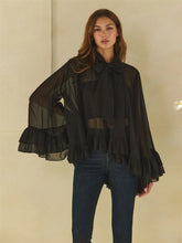 Load image into Gallery viewer, Sheer Ruffle Blouse
