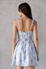 Load image into Gallery viewer, Blue Floral Corset Dress
