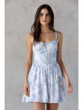 Load image into Gallery viewer, Blue Floral Corset Dress
