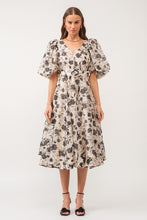 Load image into Gallery viewer, Cara Ivory Floral Organza Midi Dress
