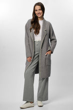 Load image into Gallery viewer, Pearl Trim Long Knit Blazer
