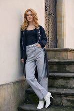 Load image into Gallery viewer, Pearl Trim Long Knit Blazer
