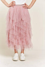 Load image into Gallery viewer, Layered Polka Dot Tulle Midi Skirt
