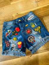 Load image into Gallery viewer, Patch Denim Cutoffs
