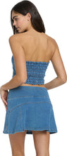 Load image into Gallery viewer, Faux Denim Corset Top
