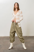 Load image into Gallery viewer, Ivory Crochet Tie Cardigan
