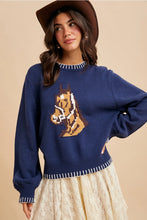 Load image into Gallery viewer, Horse Motif Knitted Sweater

