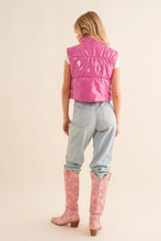 Load image into Gallery viewer, Glossy Pink Puffer Vest
