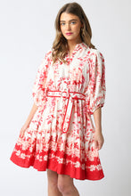 Load image into Gallery viewer, Red and White Floral Shirtdress
