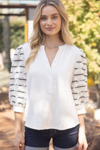Load image into Gallery viewer, White V Neck Knit Top
