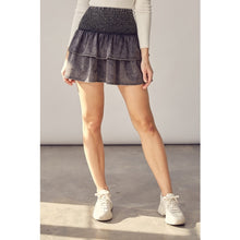 Load image into Gallery viewer, Acid Wash Denim Tiered Mini Skirt
