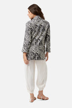 Load image into Gallery viewer, Black and White Stripe Boyfriend Jacket
