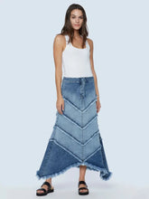 Load image into Gallery viewer, Chevron Denim Midi Skirt
