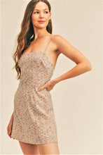 Load image into Gallery viewer, Cream Floral Lace Up Dress

