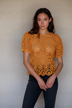 Load image into Gallery viewer, Crochet Puff Sleeve Top
