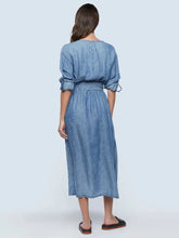 Load image into Gallery viewer, Crossover Wrap Denim Dress
