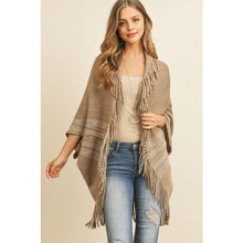 Load image into Gallery viewer, Fringe Stripe Poncho
