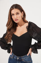 Load image into Gallery viewer, Black Sheer Sleeve Bodysuit
