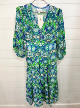 Load image into Gallery viewer, Water Color Floral Chiffon Midi Dress
