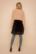 Load image into Gallery viewer, 30% Off - Color Block Faux Fur Coat Taupe/Animal
