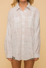 Load image into Gallery viewer, Plaid Oversized Shirt with lace back
