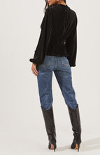 Load image into Gallery viewer, Black Crepe Peplum Blouse
