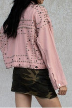Load image into Gallery viewer, Denim Studded Oversized Jacket
