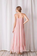 Load image into Gallery viewer, Pale Pink Lace Hem Maxi Dress
