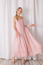 Load image into Gallery viewer, Pale Pink Lace Hem Maxi Dress
