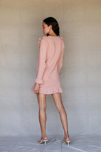 Load image into Gallery viewer, Ruffle Knit Sweater Dress Pink

